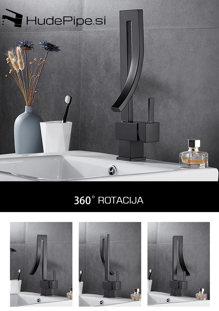 moderna kopalniška armatura pipa astro črna