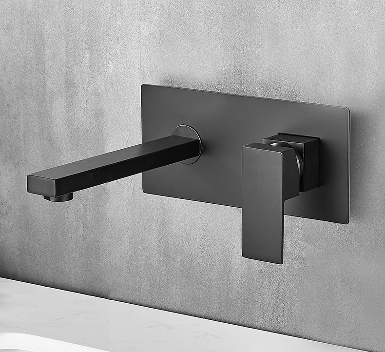 podometna kopalniška armatura za umivalnik krom črna